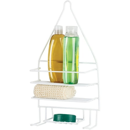 Bath Bliss 2 Shelf Hanging PE Coated Shower Caddy, White