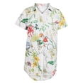 thumbnail image 4 of Moda mujer solapa impresión botón frontal cárdigan manga corta camisa Tops abrigo Pompotops  qwe20259, 4 of 5
