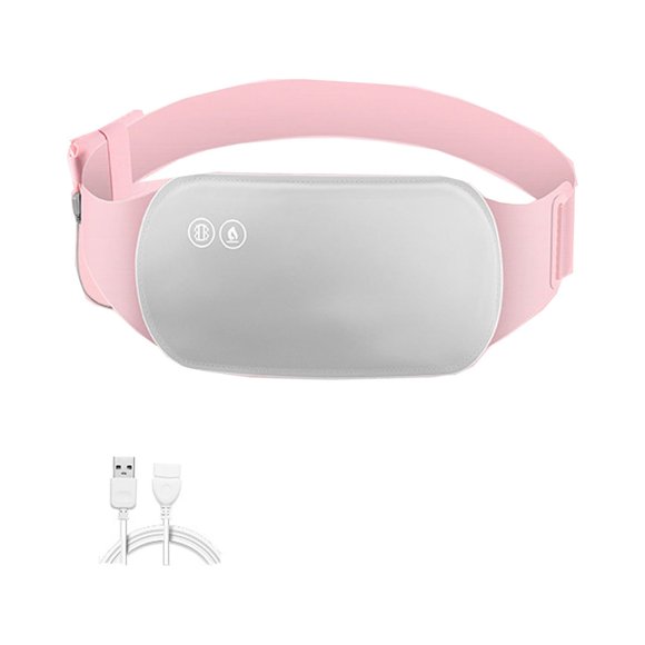 Fiudx Cinturón Calefactor, Almohadilla de Masaje con Alimentación Usb, Compresa de Calor Relajante, Alivio de Vibración Cómodo, Alivio de Calambres En La Cintura y El Abdomen, Regalo para Hombres y M