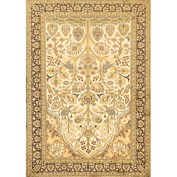 Ahgly Company Indoor Rectangle Persian Brown Traditional Area Rugs, 7' x 9'