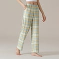 thumbnail image 4 of KyCheLot Plaid Pajama Pants for Women Cotton Soft Elastic Waist Sleep Pants with Pockets Straight Leg Pants, 4 of 5
