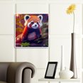 thumbnail image 2 of (LP121) Resina La Serie Animal Panda Rojo Con Diamantes Completos 30*30CM, 2 of 9