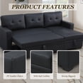 thumbnail image 5 of MOONMISS Sectional Sofa Bed with Storage and Soft Seat ,Reversible Pull Out Couch for Living Room,Black, 5 of 6