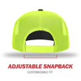 thumbnail image 4 of Richardson Unisex 511 Flatbill Trucker Adjustable Snapback Baseball Cap Black/Neon Yellow One Size Fits Most, 4 of 7