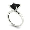 thumbnail image 2 of 2.5 ct Princess Cut Natural Onyx Solitaire 18K White Gold Womens Engagement Ring, 2 of 5