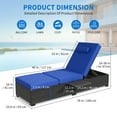 thumbnail image 4 of 2 Pcs Outdoor PE Wicker Chaise Lounge Chairs, Pool Lounge Chairs Adjustable Backrest Recliners, Rattan Patio Chaise Lounger Set, 4 of 9