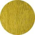 thumbnail image 1 of Ahgly Company Machine Washable Indoor Round Solid Yellow Modern Area Rugs, 6' Round, 1 of 4