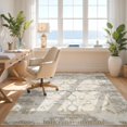 thumbnail image 3 of Design&I 5'x7' Ultra Soft Area Rug, Beige Vintage Neutral Farmhouse Distressed Bordered Trellis Motif None Fluffy Washable Non Shedding for Bedroom Living Room Home Office, 3 of 7