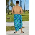 thumbnail image 4 of LA LEELA Men's Bath Trunk Swimwear Sarong Pareo Beach Wrap One Size Lapis, Leaves Summer Vacation Aloha, 4 of 5