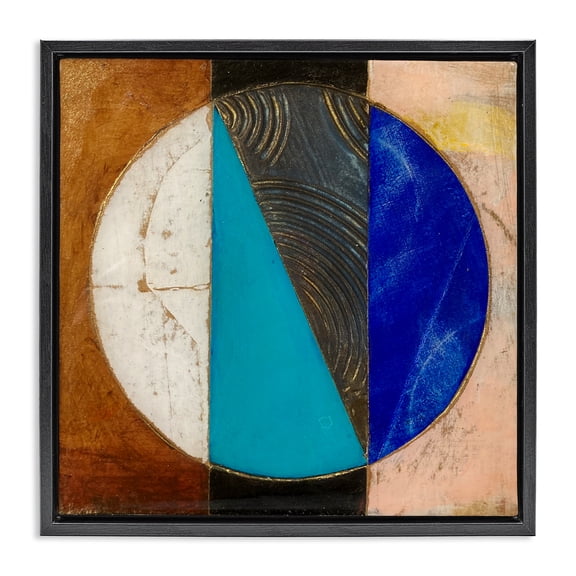Stupell Industries Structured Circle Abstraction Black Framed Floater Canvas Wall Art, design by Matthew Finger