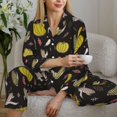 thumbnail image 4 of Goofa yellow Pumpkin Corn Printed Women’s 2 Piece Pajama Set Super,Pajamas Women's Long Sleeve Sleepwear Soft Button Down Loungewear Pjs Lounge Set Nightwear-, 4 of 9