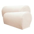 thumbnail image 5 of Set Of 2 Armrest Covers, Stretch Arm Couch Arm Rest Cover Anti-Slip Spandex Sofa Arm Caps Slipcovers - Beige, as described, 5 of 8