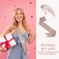 thumbnail image 4 of 1 juego de diadema y banda para cumpleaños, corona para 16 cumpleaños, banda para 16 cumpleaños para niñas, decoraciones para 16 cumpleaños, accesorios de cumpleaños para mujeres, 4 of 7