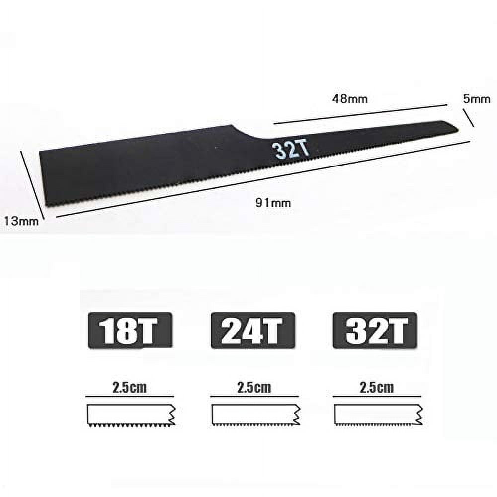 10PC Reciprocating Air Saw Blades Bi-Metal Wood Power Tool Accessories Black Air Saw Hacksaw Blades for Metal Woodcutting 32T