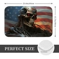thumbnail image 2 of Balery Cyberpunk Skull American Flag Felpudo de franela, resistente a las manchas y a la decoloración, para uso interior y exterior, fácil de limpiar, 40 x 60 cm, 2 of 7