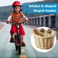 thumbnail image 3 of Tnobhg Bike Basket with Adjustable Belts Large Capacity Strong Load-bearing Handmade Woven Rattan Front Handle Bicycle Basket, 3 of 8