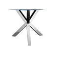 thumbnail image 5 of Pemberly Row Gloss Lacquer & High Polished Steel Metal Dining Table in Navy, 5 of 5