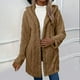 thumbnail image 5 of Chaquetas y abrigos casuales con capucha de manga larga para mujer, chaqueta cálida de invierno con capucha de manga larga, chaqueta de felpa con botones de color liso, blusa para mujer, 5 of 9