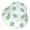 thumbnail image 3 of Disketp Kawaii Frogs Print Reflective Bucket Hat Beach Hat Summer Travel Sun Hats Fisherman Cap, 3 of 8