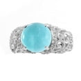 thumbnail image 1 of Sterling Silver with Natural Cabochon Aquamarine and White Zircon Scrollwork Ring, 1 of 3