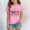 thumbnail image 2 of mgoYE 250th Anniversary USA Shirts Gifts for Girls 4th of July Shirt Girls Boys 250 Years American Anniversary Shirt American Flag Stars Fireworks Graphic Tee Tops(Pink,3-4 Years), 2 of 5
