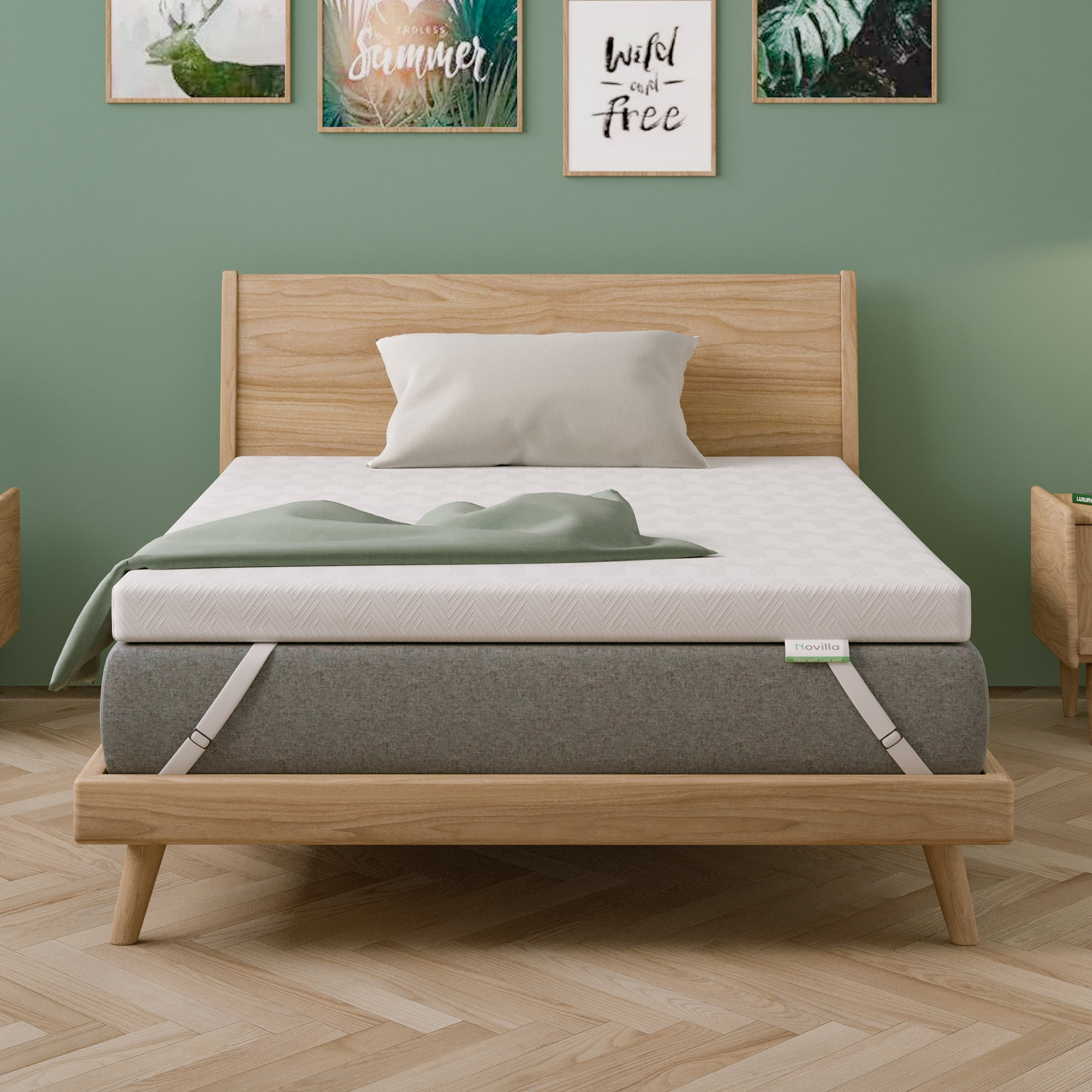 Novilla 3'' Cool Gel Memory Foam Mattress Topper with Breathable Cover Pressure Relief, Twin Topper