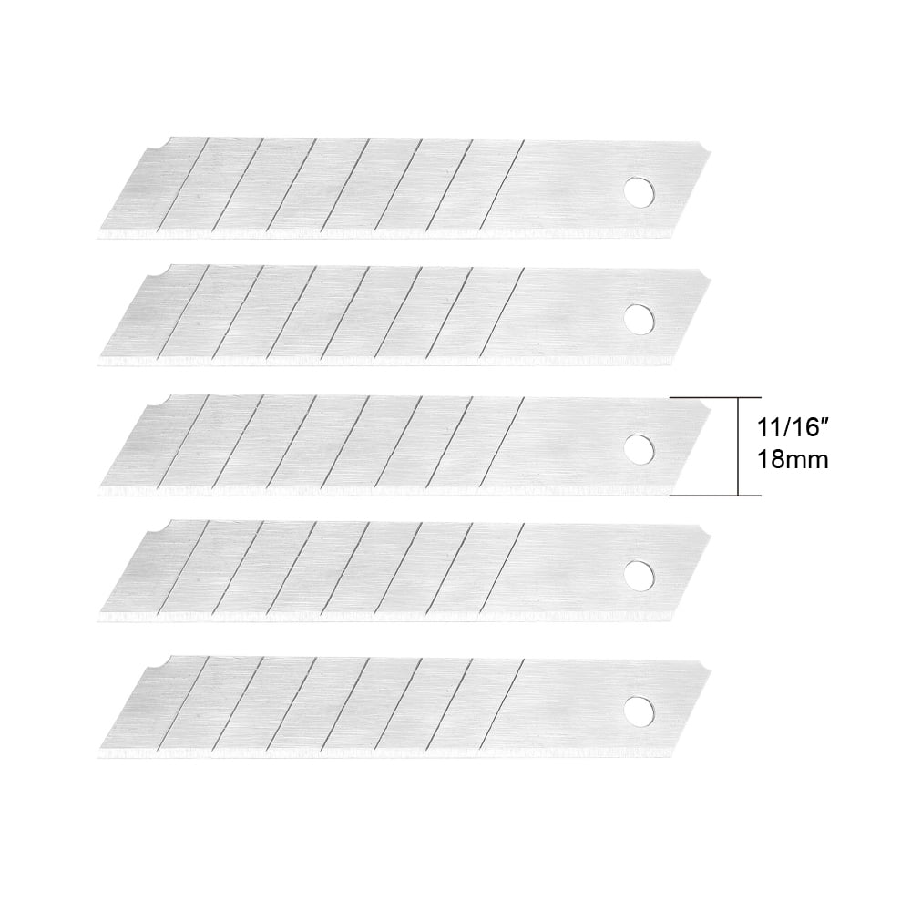 Swiss Tech 5-piece Snap-off 18mm Extra Sharp blades,SK5 Steel