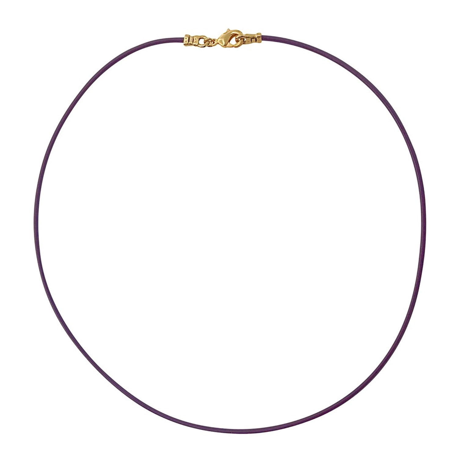 Gold Plated 1.8mm Fine Purple Leather Cord Necklace