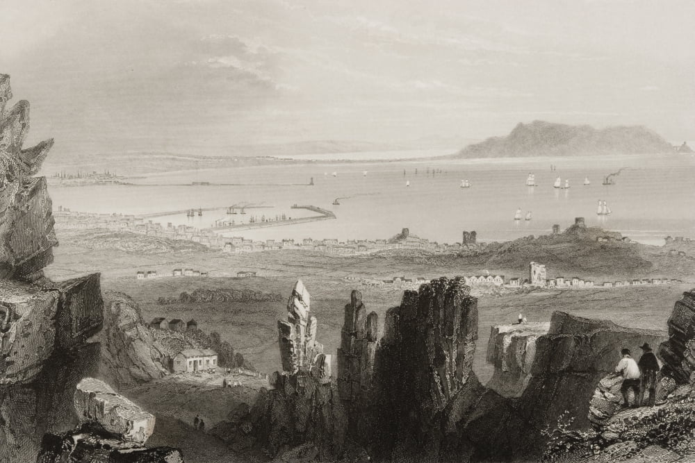 Dublin Bay From Kingstown Quarries Diblin Ireland Drawn By WHBartlett Engraved By JCBentley From The Scenery And Antiquities Of Ireland By NPWillis And JStirling CoyneIllustrated From Drawings By WHB