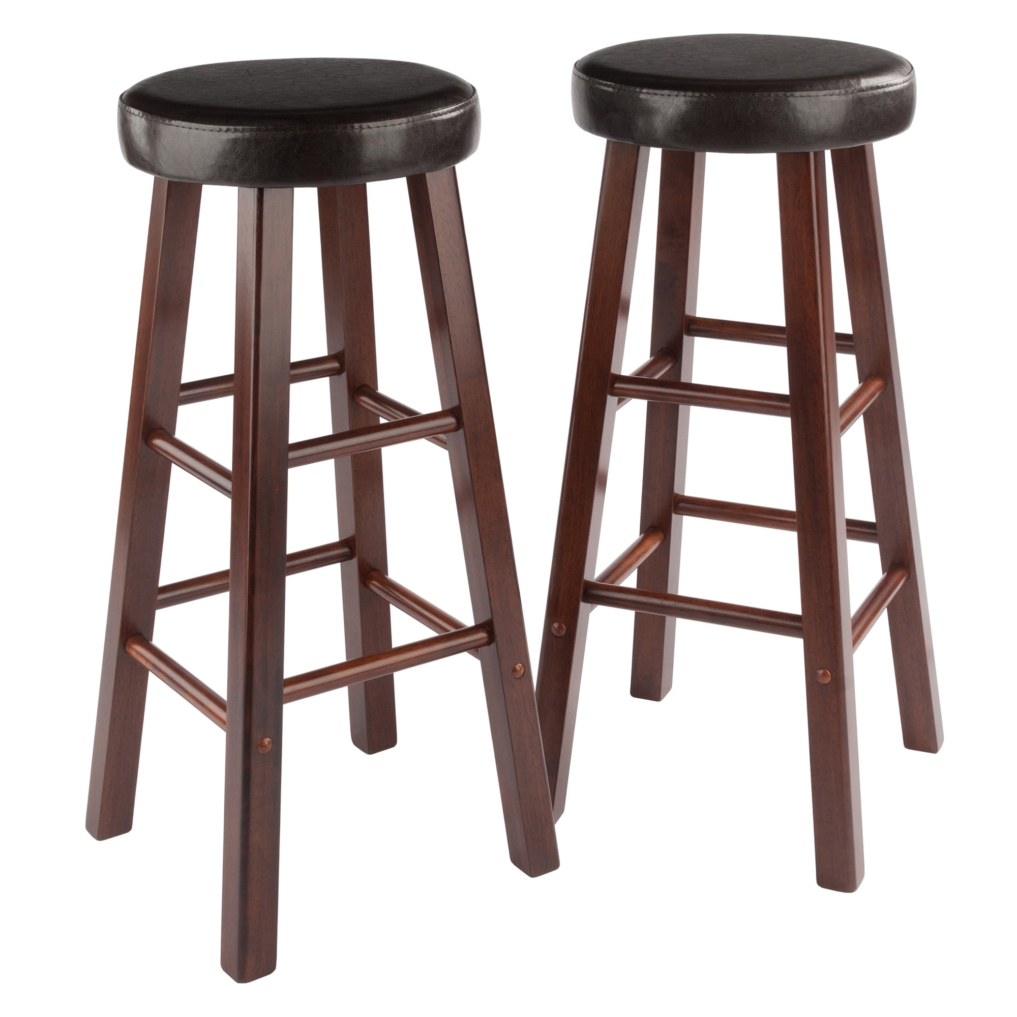 wooden bar stool with padded seat