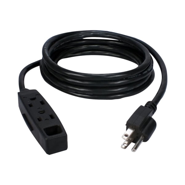 QVS 2-Pack 3-Outlet 3-Prong 15ft Power Extension Cord