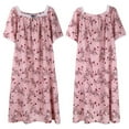 thumbnail image 6 of Sleep wear Womens Snap Front Nightgown Housecoat Cotton Duster Short Sleeve House Dress, Cotton Woven Printed Floral Button Front Robe, 6 of 9
