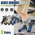 thumbnail image 2 of 8 Pairs Kids Toddlers Boys Girls Merino Wool Hiking Athletic Thermal Warm Winter Socks, 2 of 7