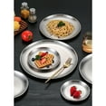 thumbnail image 4 of Reusable Brushed Metal Dinner Plates-Stainless Steel Round Plates,Dinner Plate Dish Heavy Duty Kitchenware Round Metal Plates | Dishwasher Safe |Use for BBQ Steak (7.87Inch 1 Pack), 4 of 6