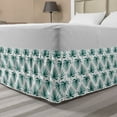 thumbnail image 1 of Exotic Bed Skirt, Palm Split Leaves Simplistic Pattern in Continuous Form, Elastic Bedskirt Dust Ruffle Wrap Around for Bedding Decor, 4 Sizes, Night Blue Cadet Blue, by Ambesonne, 1 of 2
