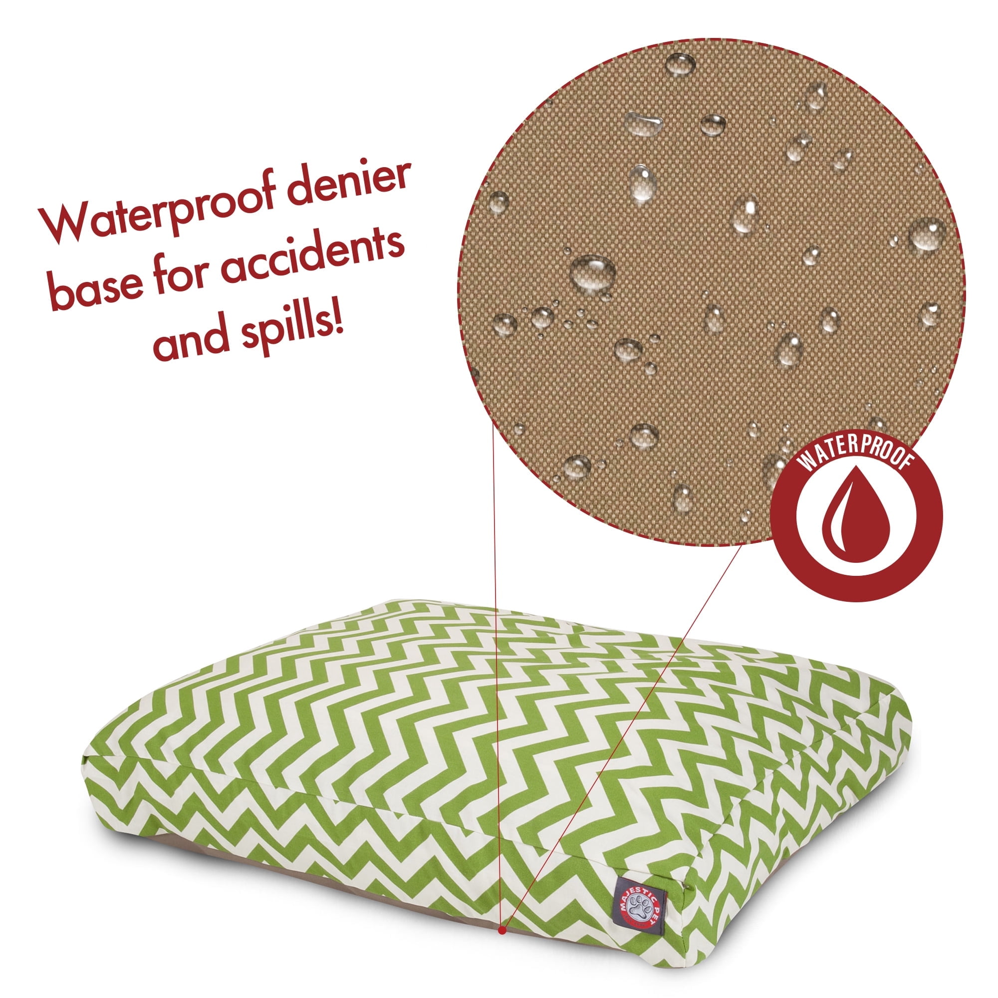 Majestic Pet | Chevron Rectangle Pet Bed For Dogs, Removable Cover, Sage, Small