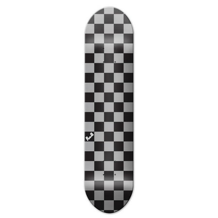 - Yocaher Graphic Skateboard Deck - Checker Silver (8.5 inch)