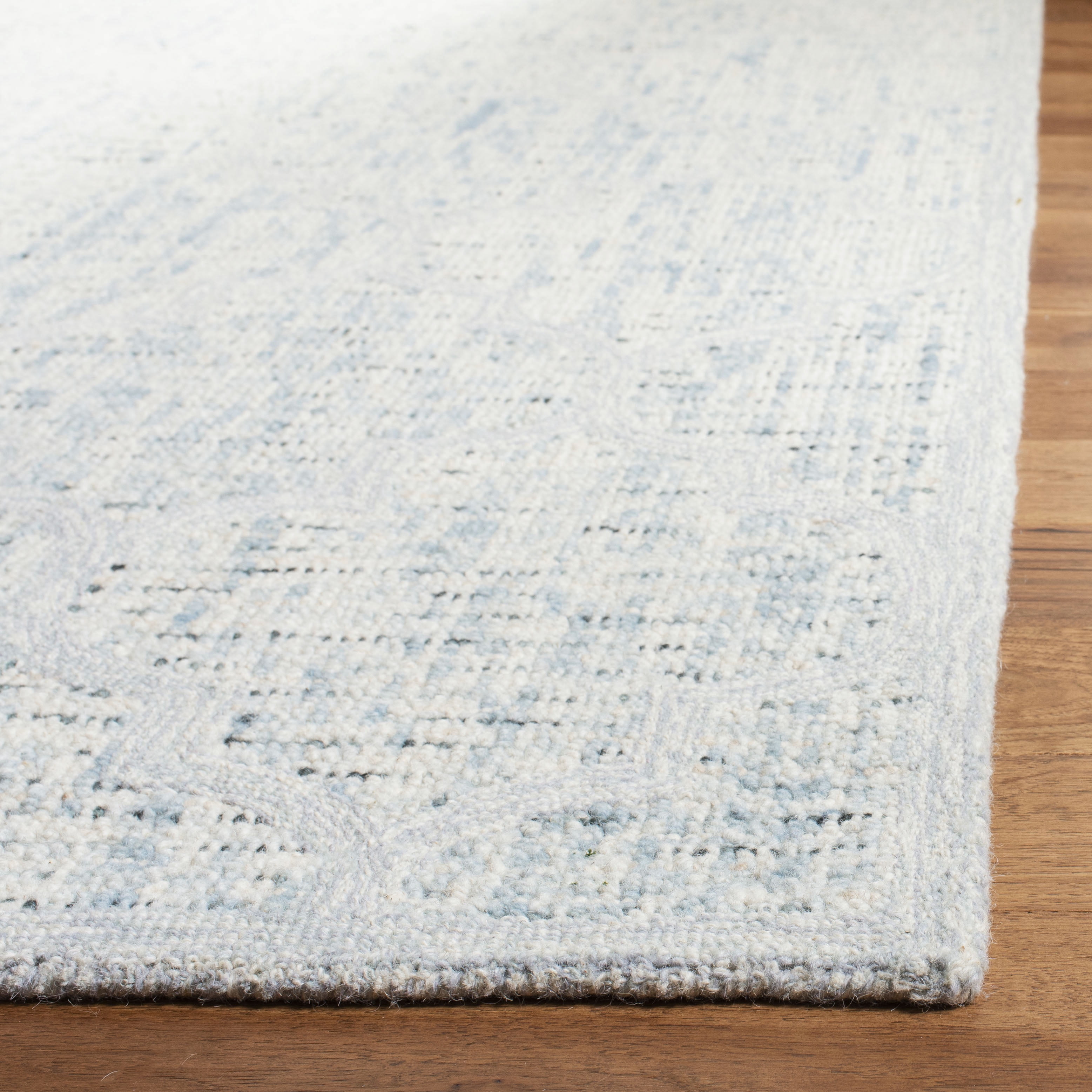 SAFAVIEH Abstract Clarette Geometric Wool Area Rug, Ivory/Turquoise, 10' x 14'