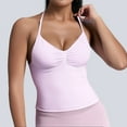 thumbnail image 2 of MIASHUI Camisoles pour Femmes Été Sans Manches Haut Décontracté avec Soutien-Gorge Intégré, Rose, G, 2 of 5
