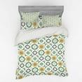thumbnail image 1 of Ambesonne Moroccan Bedding Set 4 Pcs, Lotus Floral, Queen, Green White, 1 of 3