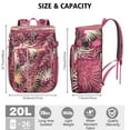 thumbnail image 3 of Tropical Palm Leaf Backpack Cooler, Leakproof Insulated Cooler Bag with Hawaiian Floral Design for Outdoor Use, 3 of 6
