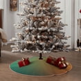 thumbnail image 4 of Lukts Orange To Teal Gradient Print Color Life Christmas Tree Skirt, Winter Holiday Tree Mat Decoration ,Can be Used as A Shawl-48", 4 of 6