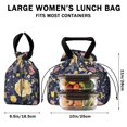 thumbnail image 5 of Pioneer Flower Floral Print Pattern Drawstring Lunch Bag Women - Drawstring Lunch Bag Insulated for Work Office - Stain-Resistant Large Lunchbags for Women with Multi-Pockets, 5 of 6
