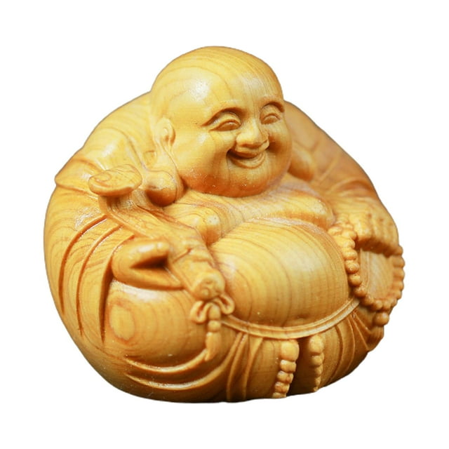Colección de Estatuas de Buda de Madera Talladas a Mano para Decoración de Sala de Estar de Escritorio