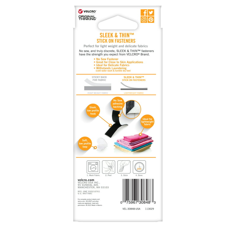 VELCRO Brand Fabric Fusion Heat Activated Adhesive Strips by Manhattan  Wardrobe Supply