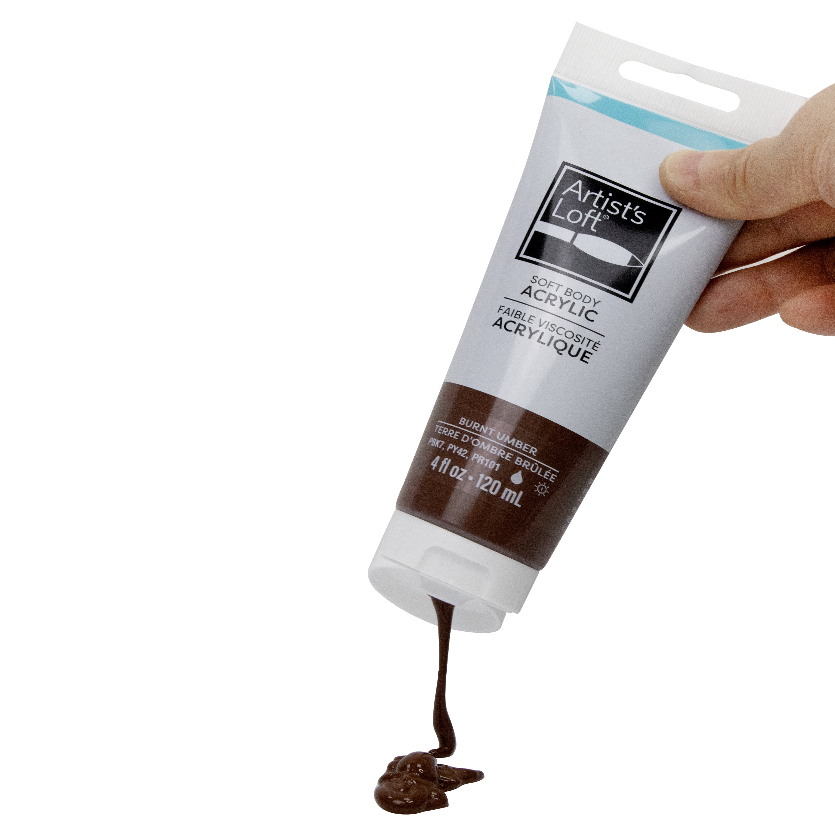 Artist's Loft Soft Body Acrylic Paint, Low Viscosity Satin-Gloss Academic Level 1, Brown, 4 fl. oz., 12-Pack