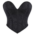 thumbnail image 3 of BRGZLK Corset Tops for Women Trendy Lace Up Back Waist Cincher Heart Overbust Lift Tummy Control Strapless Crop Tank Top Going Out Outfits Black XS, 3 of 6