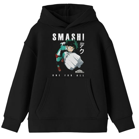 My Hero Academia Anime Cartoon Youth Boys Black Hoodie-XL