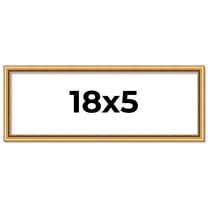 18x5 Frame Beaded Gold Solid Wood Picture Frame | 0.75 Inches Moulding Width | Liscio Oro