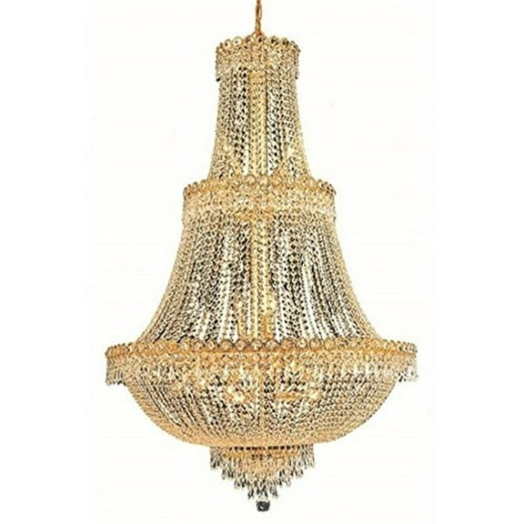 1900 Century Collection Chandelier D:30in H:48in Lt:17 Gold Finish (Royal Cut Crystals)